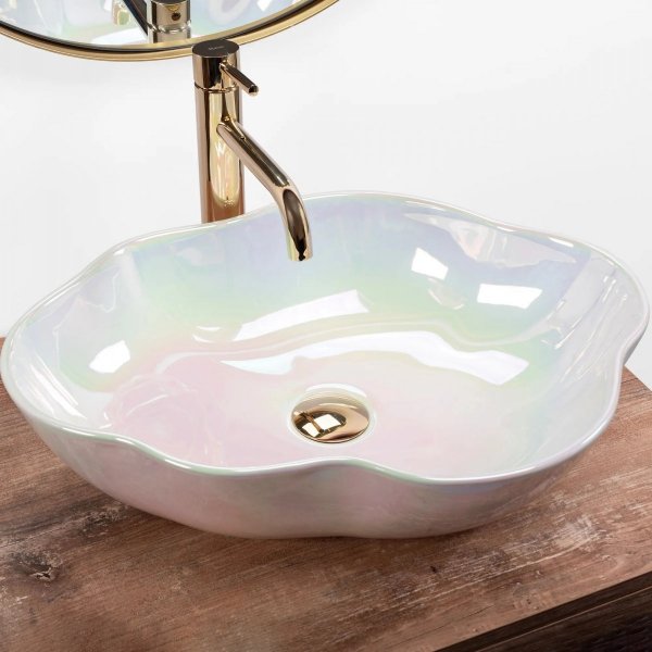 Umywalka nablatowa ceramiczna Pearl Akoya  