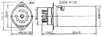 Podstawka GZC9-F-A-55 9pin NOVAL z ekranem, do chassis ceramiczna