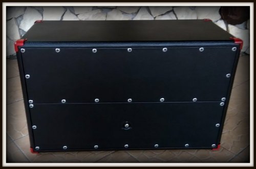 GOTOWA Obudowa do Kolumny BRZOZA 2x12&quot;  BLACK/RED