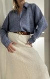 Lniana Koszula M&S Pure Linen Oversize Blue