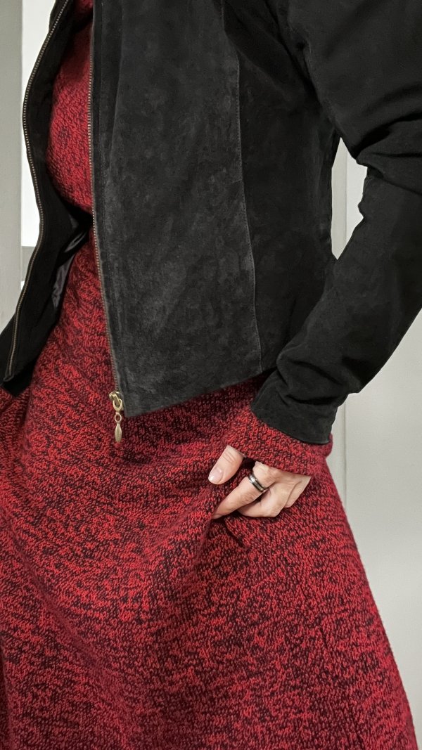 Krótka Kurtka Leather Suede Black