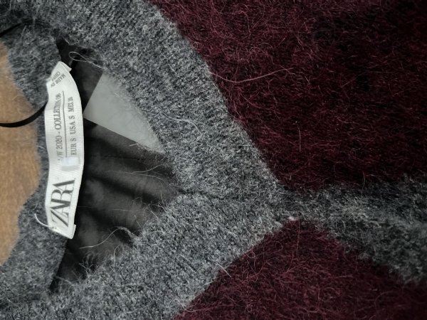 Wełniana kamizelka Zara romby grey 