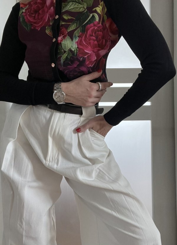 Rozpinany Sweter Ted Baker Viscosa Casual Flowers