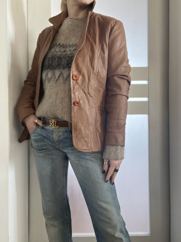 Brązowa skórzana kurtka Leather Jacket