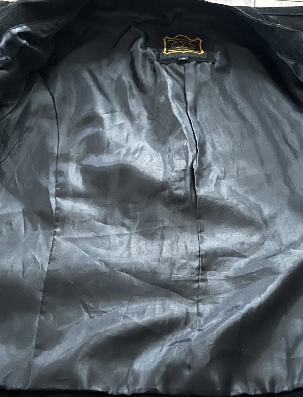 Krótka Kurtka Leather Suede Black