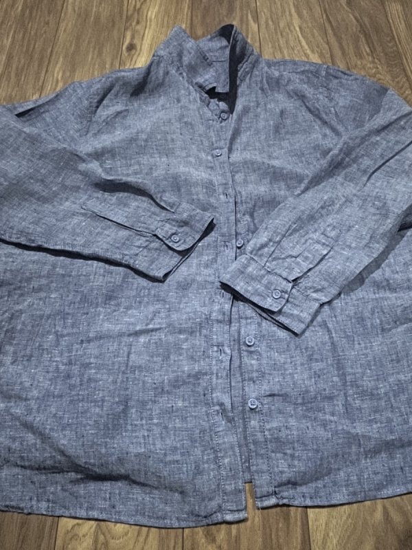 Lniana Koszula M&amp;S Pure Linen Oversize Blue