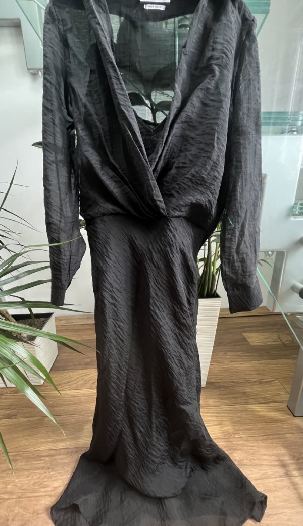 Długa Lekka Sukienka Maxi Edgy Aesthetic Black