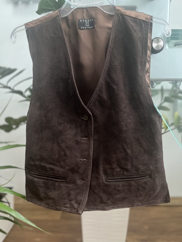 Skórzana brązowa kamizelka Suede Leather Brown 