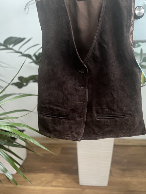 Skórzana brązowa kamizelka Suede Leather Brown 