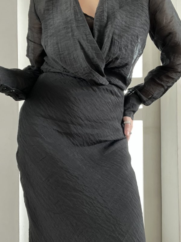 Długa Lekka Sukienka Maxi Edgy Aesthetic Black