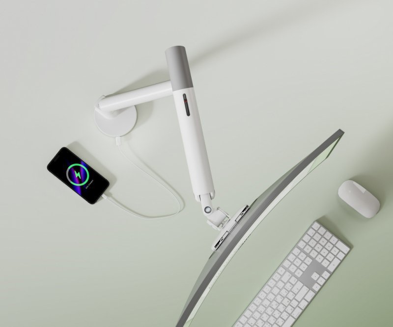 UCHWYT BIURKOWY GAZOWY DO 1 MONITORA LED/LCD 17-40" L-29GD ART 2-11kg 2xUSB 3.0 PREMIUM White