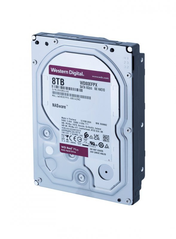 Dysk HDD WD Red Plus WD80EFPX (8 TB ; 3.5&quot;; 256 MB)