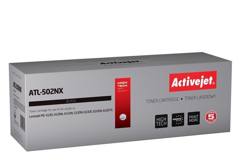 Activejet ATL-502NX Toner (zamiennik Lexmark 502X/50F2X00; Supreme; 10000 stron; czarny)