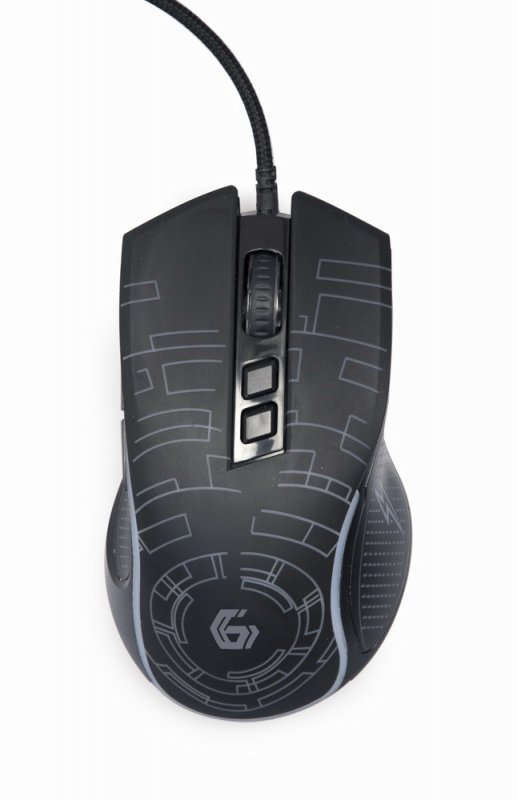 GEMBIRD GAMINGOWA MYSZ Z PODŚWIETLENIEM RGB USB, CZARNA