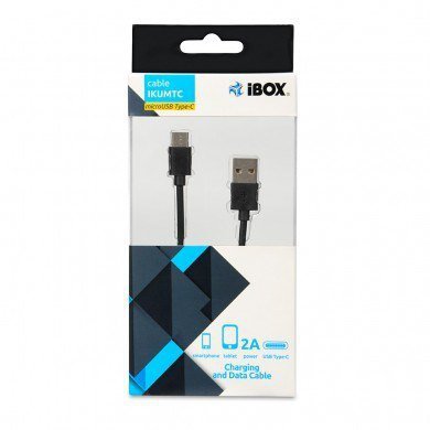 Kabel IBOX USB TYP-C, 2A 1M IKUMTC (USB 2.0 typu A M - USB typu C M; 1m; kolor czarny)