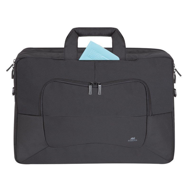 RIVACASE TORBA NA LAPTOP 17,3&quot; TEGEL, CZARNA, MATERIAŁ WODOODPORNY, KIESZENIE NA TABLET 10,1&quot;, SMARTFON, DOKUMENTY, AK
