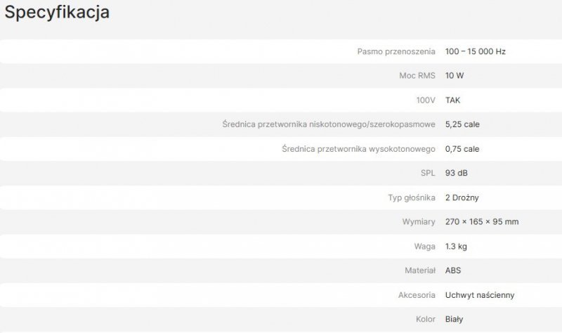 AVTEK GŁOŚNIK NAŚCIENNY WS 510