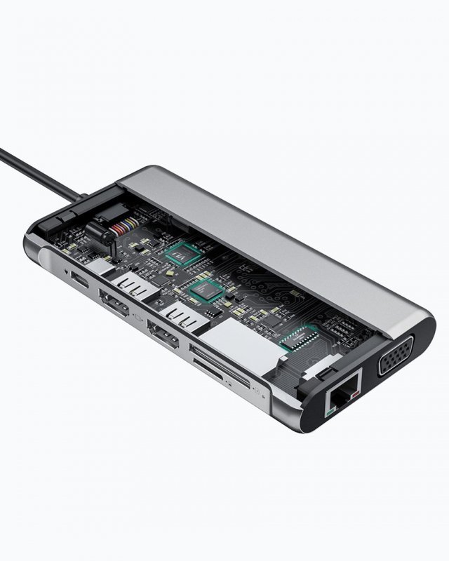 AUKEY HUB USB C CB-C78 12W1 RJ45 HDMI 4K PD 100W