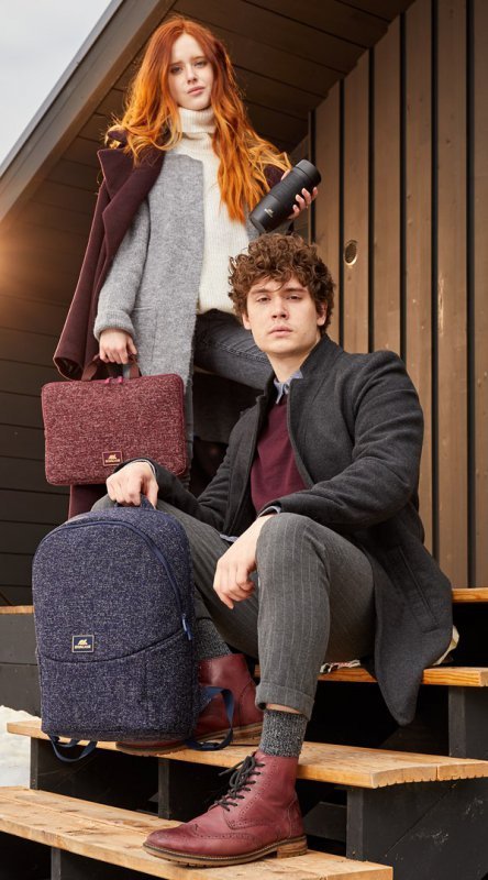 RIVACASE ETUI NA LAPTOP 13,3&quot; ANVIK, CZERWONY BURGUND, Z UCHWYTEM, Z MATERIAŁU WODOODPORNEGO