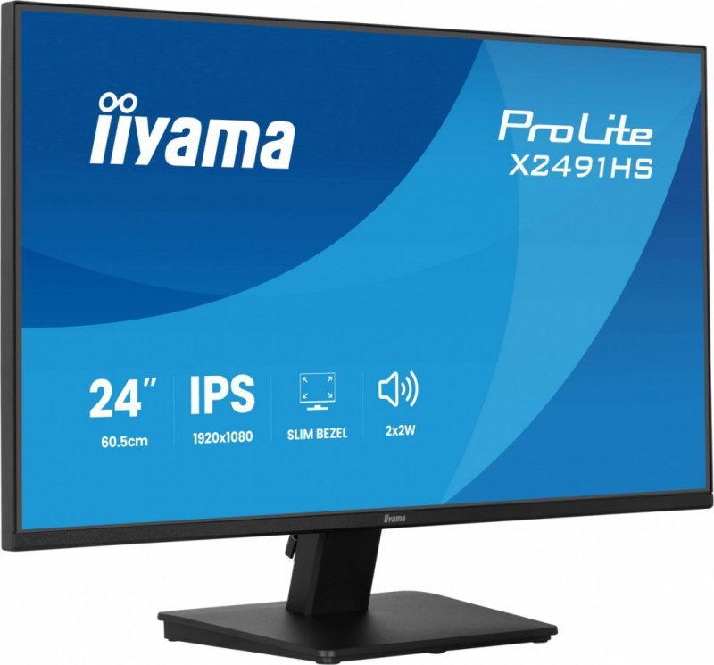 IIYAMA Monitor 23.8 cala X2491HS-B1  IPS,HDMI,DP,1ms,350cd, 1500:1,120Hz,2x2W