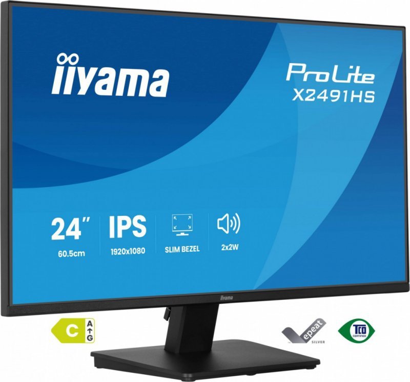 IIYAMA Monitor 23.8 cala X2491HS-B1  IPS,HDMI,DP,1ms,350cd, 1500:1,120Hz,2x2W