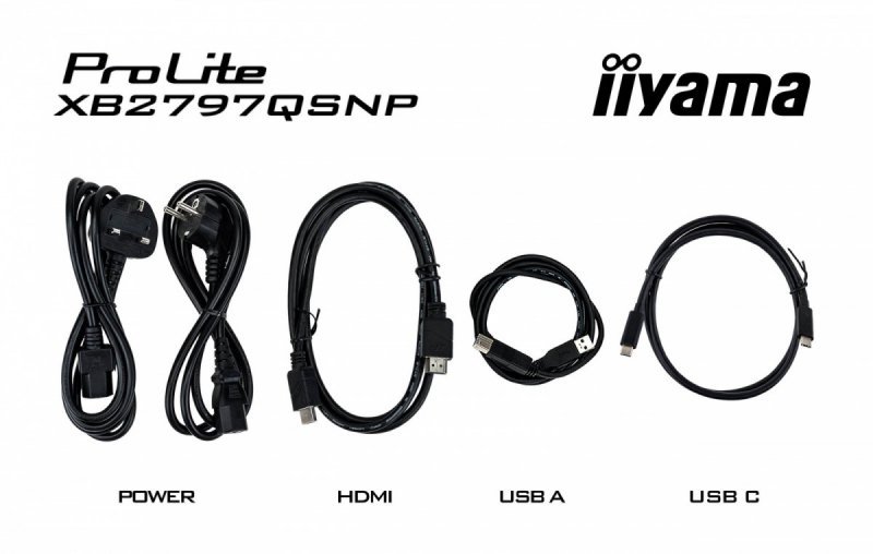 IIYAMA Monitor  27 cali XB2797QSNP-B1 IPS,QHD,USB-c Dock 96W,HDMI, 350cd,1ms, DP, DisplayPort x1 (Daisy Chain MST max. 2560 x144