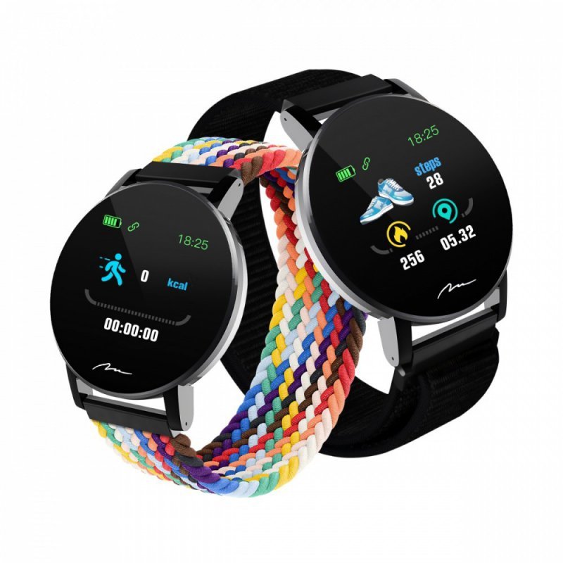 Media-Tech Smartband THAITI 2 nylonowe paski MT871 monitoring ciśnienia krwi, pulsu, natlenienia, aktywności sportowej i innych 