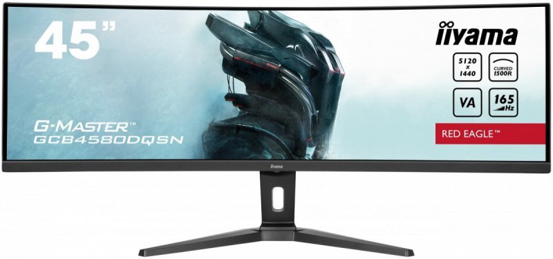 IIYAMA Monitor 45 cali G-Master GCB4580DQSN-B1, VA,DQHD,165HZ,USB-C-DOCK,RJ45,32:9,  1500R,450cd/m2,3000:1,0.8ms,3xUSB,2xHDMI,1x