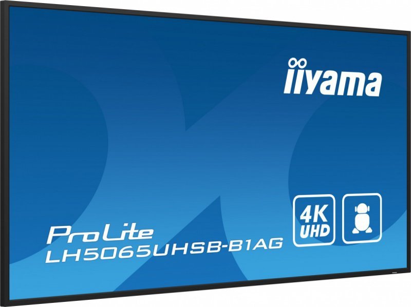 IIYAMA Monitor 50 cali LH5065UHSB-B1 AG, 24/7, VA, ANDROID 11, 4K, 800cd, iiSignage2, SDM, 2x HDMI, DP, 2x USB,2x 10W, RJ45, WiF
