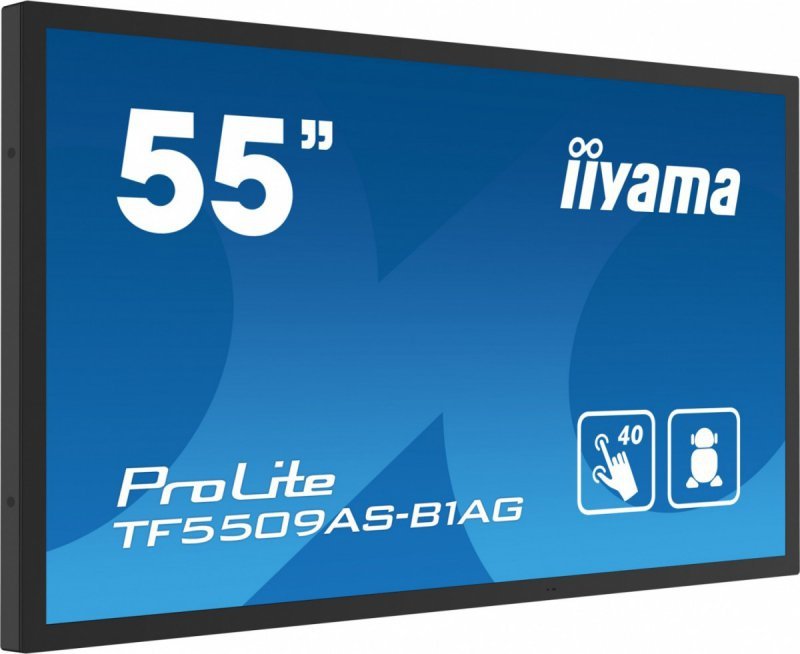 IIYAMA Monitor 55 cali TF5539AS-B1AG,IPS,4K,HDMIx2,DP,RJ45,3xUSB,2x10W,      ANDROID,24/7,IP65