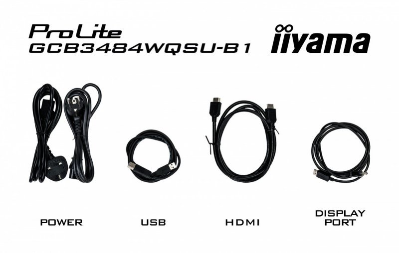IIYAMA Monitor G-Master 34 cale GCB3484WQSU-B1,VA,UWQHD,180Hz, HDR400, 1500R, 21:9, 0.4ms, 500cd/m2, 2x5W, USB-c, PiP