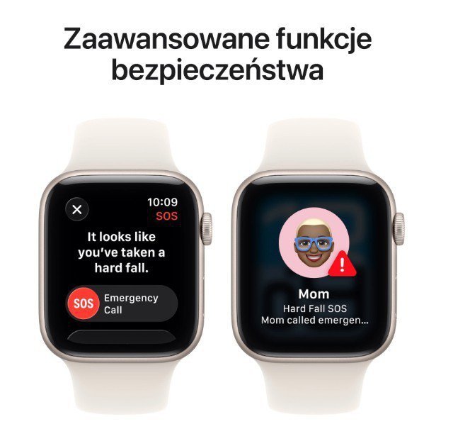 Apple Watch SE 3 GPS koperta 40 mm z aluminium w kolorze księżycowej poświaty, pasek sportowy w kolorze księżycowej poświaty - r