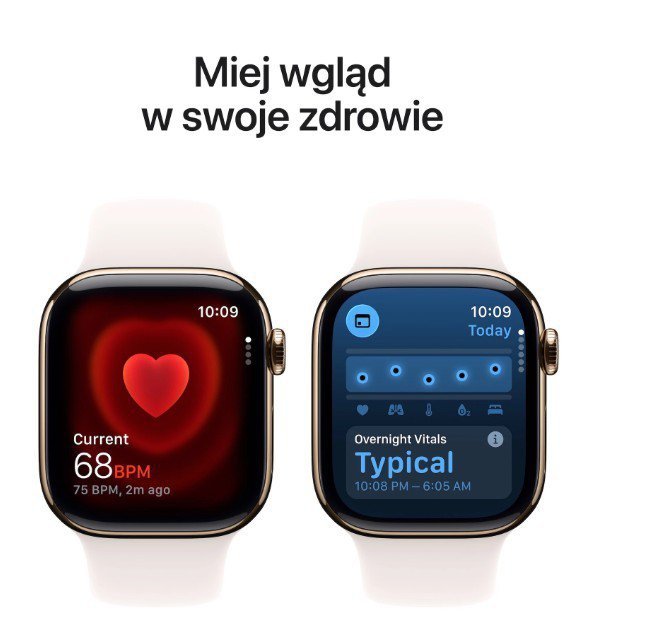 Apple Watch Series 11 GPS + Cellular koperta 42 mm z tytanu w kolorze złotym, pasek sportowy w kolorze łagodnego różu - rozmiar 
