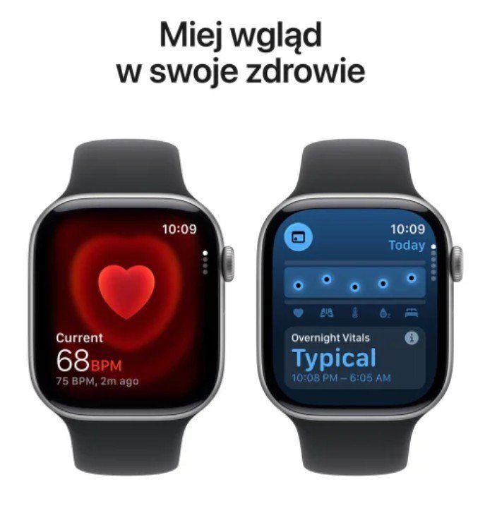 Apple Watch Series 11 GPS+Cellular koperta 46 mm z aluminium w kolorze gwiezdnej szarości, pasek sportowy w kolorze czarnym - ro
