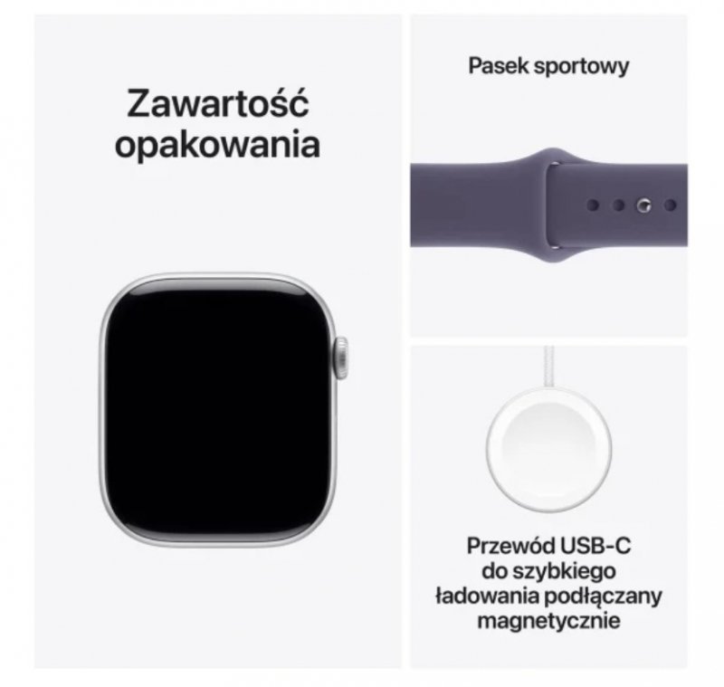 Apple Watch Series 11 GPS+Cellular koperta 46 mm z aluminium w kolorze srebrnym, pasek sportowy w kolorze mlecznego fioletu - ro