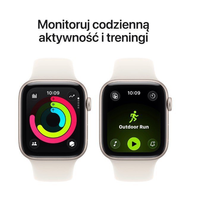 Apple Watch SE 3 GPS+Cellular koperta 44 mm z aluminium w kolorze księżycowej poświaty, pasek sportowy w kolorze księżycowej poś