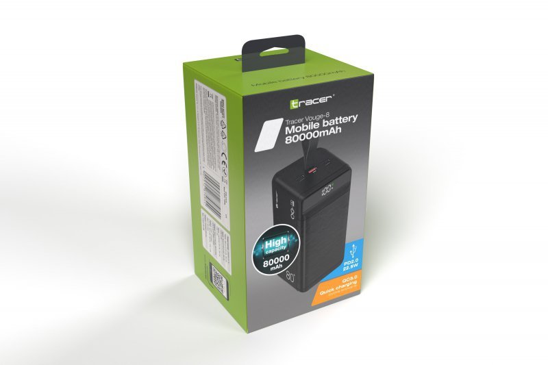 Power bank TRACER VOUGE-8 80000mAh QC+PD22.5W