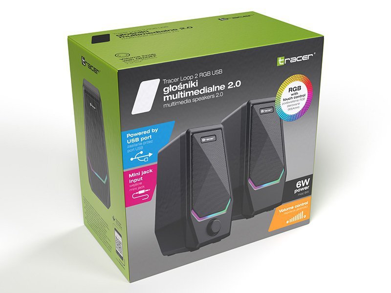 Głośniki TRACER 2.0 Loop 2 RGB USB