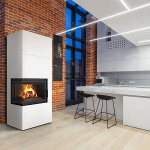 KOMINEK POWIETRZNY SIMPLE BOX lewy 8 kW Ø 200 BIANCO