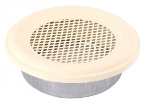 Kratka kominkowa wentylacyjna okrągła 160mm kość słoniowa
