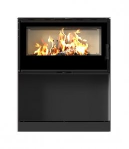 Piec stalowy KARI 95 fi 180 14 kW kominek w zabudowie wnęka na drewno