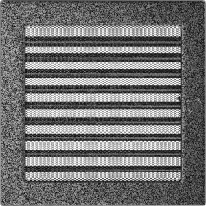 KRATKA kominkowa 22x22 czarno-srebrna z żaluzją