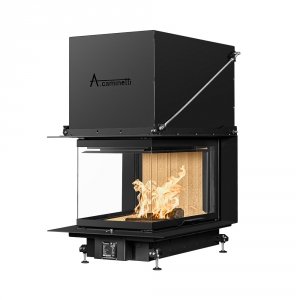 Kominek powietrzny stalowy CRYSTAL 3D MAX