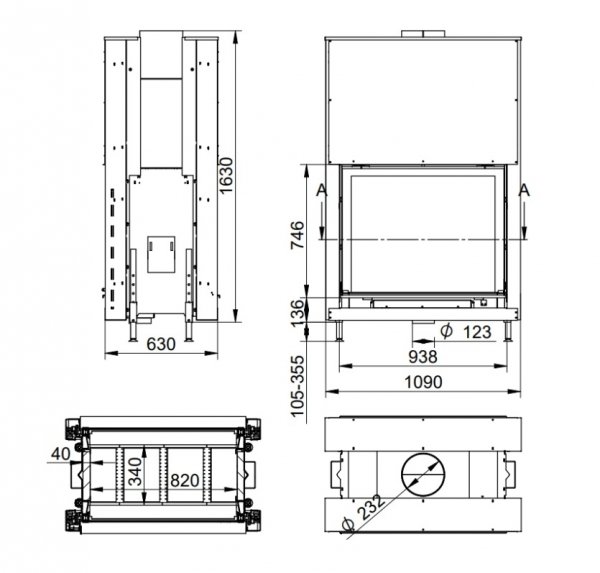 Wkład kominkowy DORAKO Linea DF V 1190
