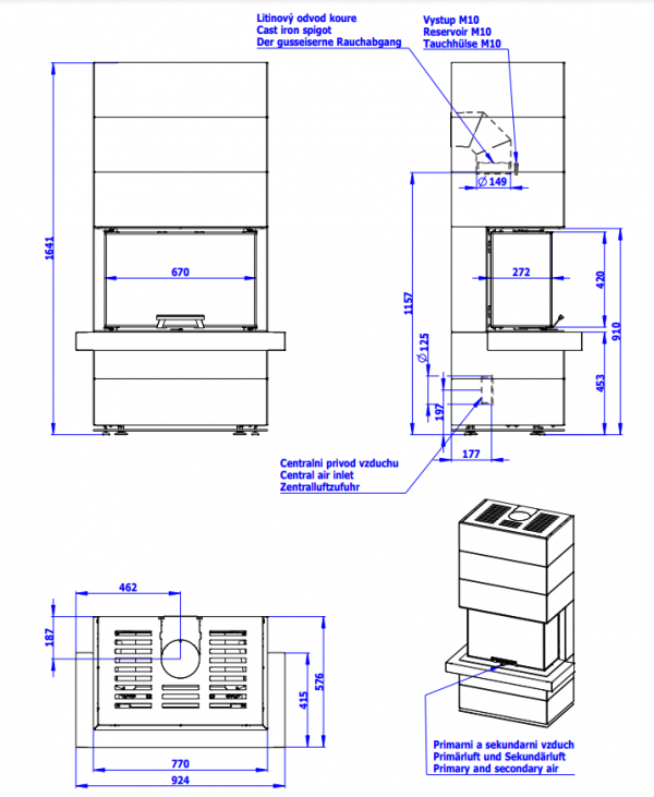 Kominek modułowy ROMOTOP Cara C N 03 - metal