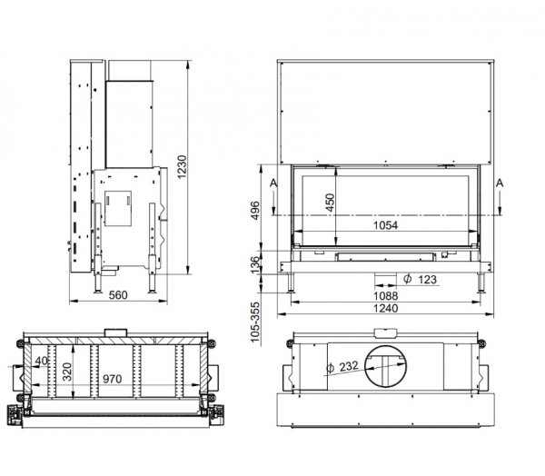 Wkład kominkowy DORAKO Linea H 1180