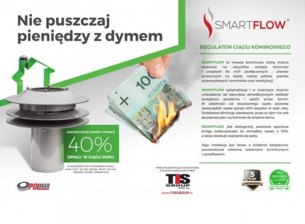 SMARTFLOW - Regulator Ciągu Kominowego - stopa prostokątna/kwadratowa