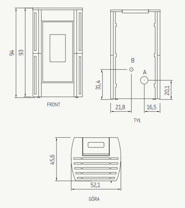 Piecyk na pellet Perla 7 kW kafel - Cadel