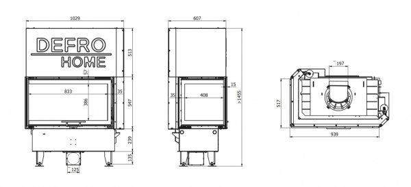 Wkład kominkowy DEFRO Intra M BP G