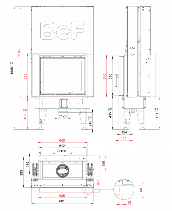 Wkład kominkowy BeF Double V 6 Feel